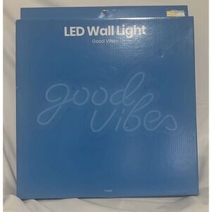 LED Wall Light "Good Vibes" Neon Sign Blue Room Decor USB Powered Art